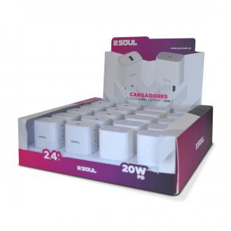CARGADORES - Box Doble Cargadores Classic 2.4A + Compact 20W (x20)
