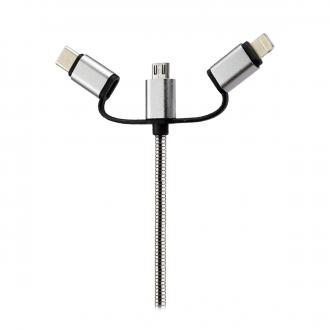 CABLE DE DATOS - Cable de datos USB 3 en 1 Full Metal
